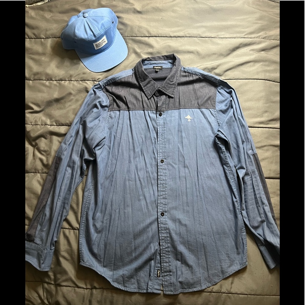 Mens LRG (Lifted Research Group) Long Sleeve Button Down T-shirt
